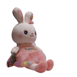 عروسک خرگوشی صورتی پوم پوم 40 سانتی متر Pom Pom Rabbit Doll -اسباب بازی